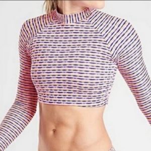 Athleta Pink Marbella Long-Sleeve Crop